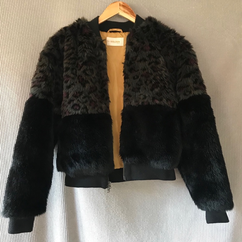 ARITZIA Golden Tna faux fur coat Mahoney Bomber - Picture 9 of 16